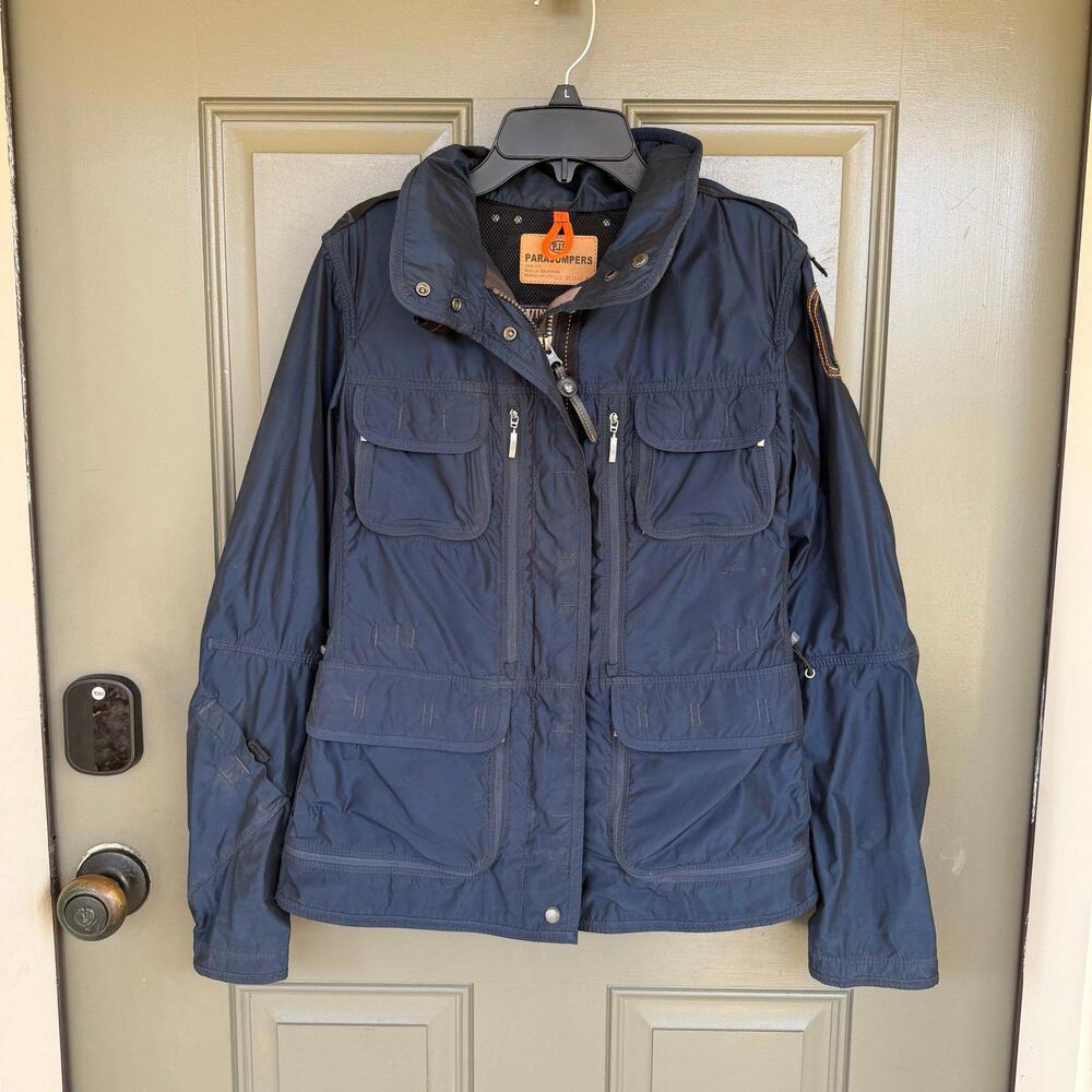 Parajumpers Desert Windbreaker Multipocket Utility Jacket Navy Blue Small‎